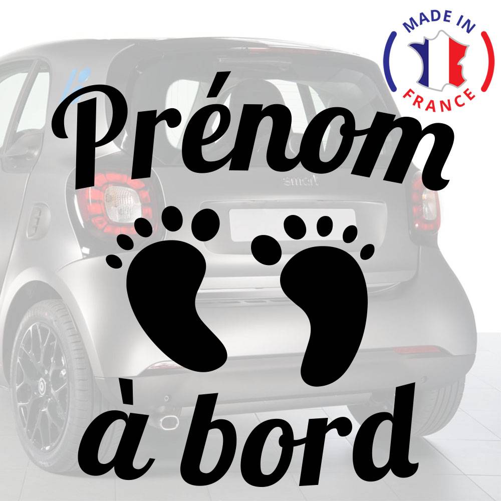 Autocollant voiture personnalisé : bébé a bord avec prénom. 7