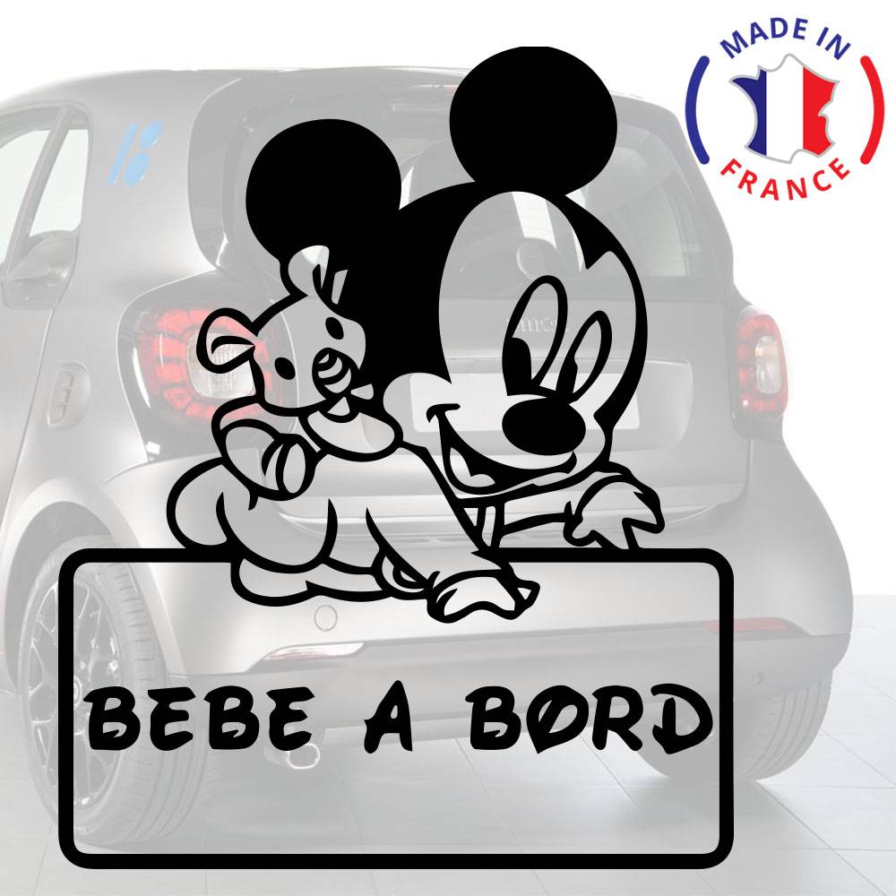 Stickers bébé à bord pour voiture Mains Mickey 20 cm Blanc - Anakiss :  : Bébé et Puériculture